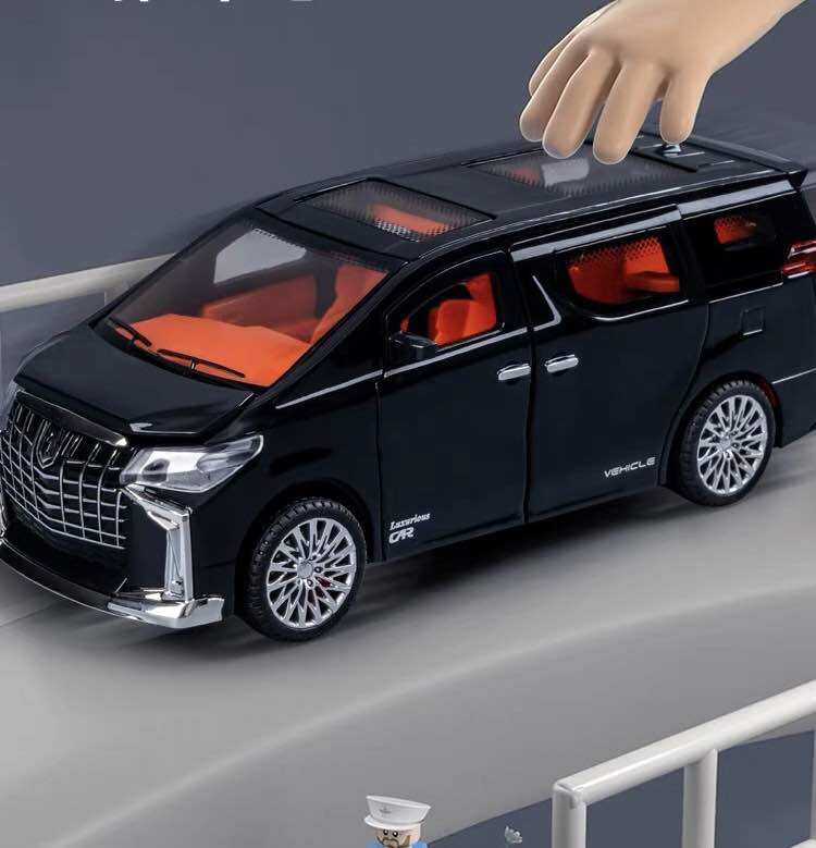 Xe mô hình Alphard có đèn ,âm thanh, mở 6 cửa, tỉ lệ 1:24