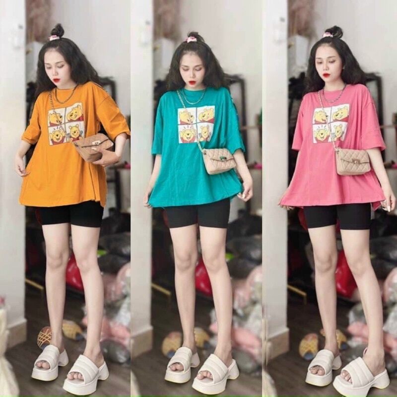 Sét bộ đồ nữ ngố lửng , sét bộ mặc nhà , mặc đi chơi ngố Gấu xẻ lưng