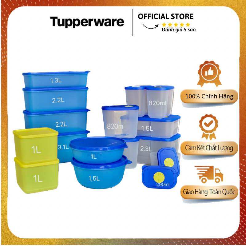 Bộ hộp trữ mát & trữ đông tupperware modern set 16 - tupperware mall chợ lớn