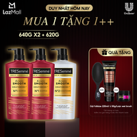 Combo 2 Dầu Gội Và 1 Dầu Xả TRESemmé Keratin Smooth KeratinBond+ Cho Tóc Vào Nếp Suôn Muột (640g X 2 Và 620g)
