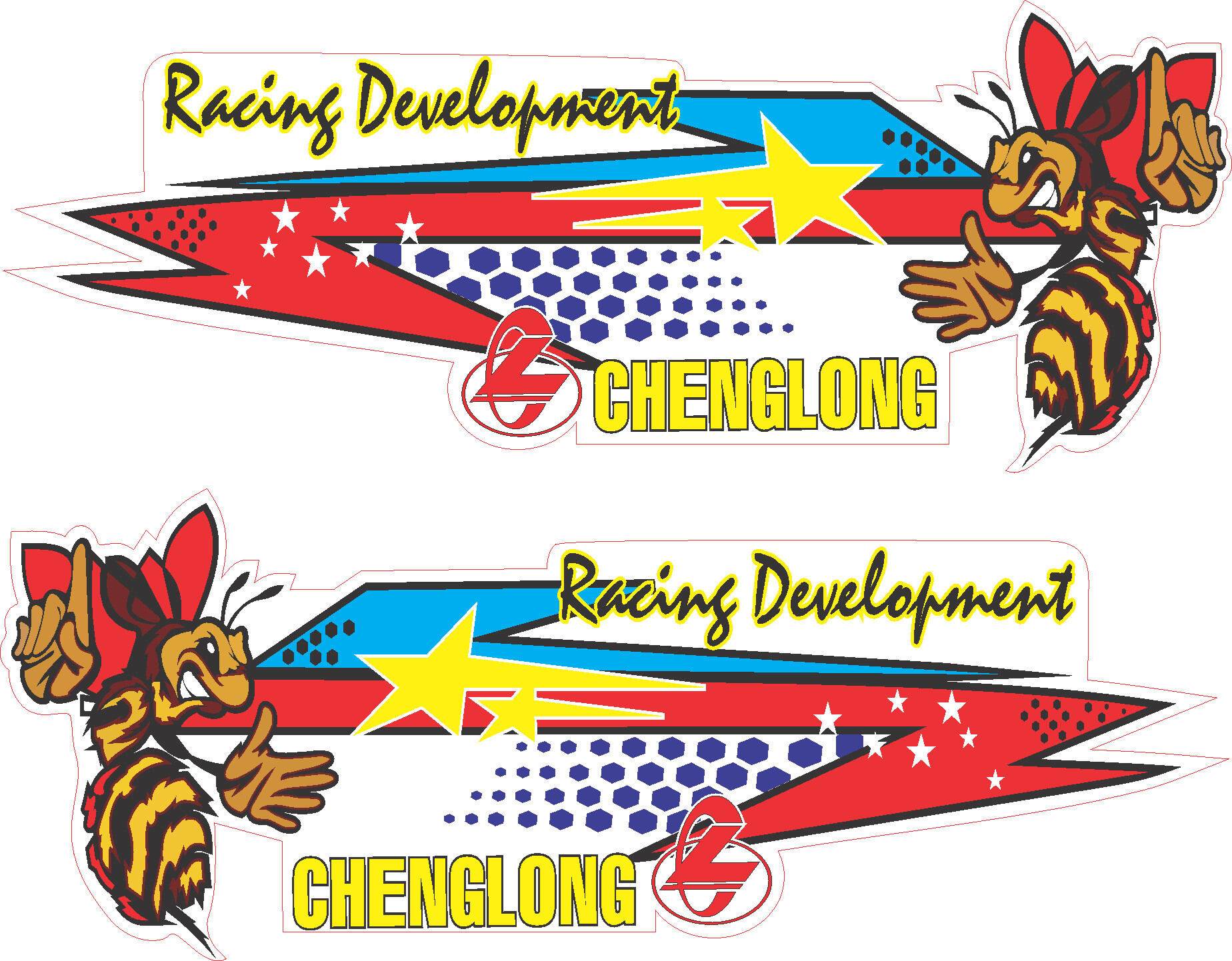 Tem con ong dán xe cheng long