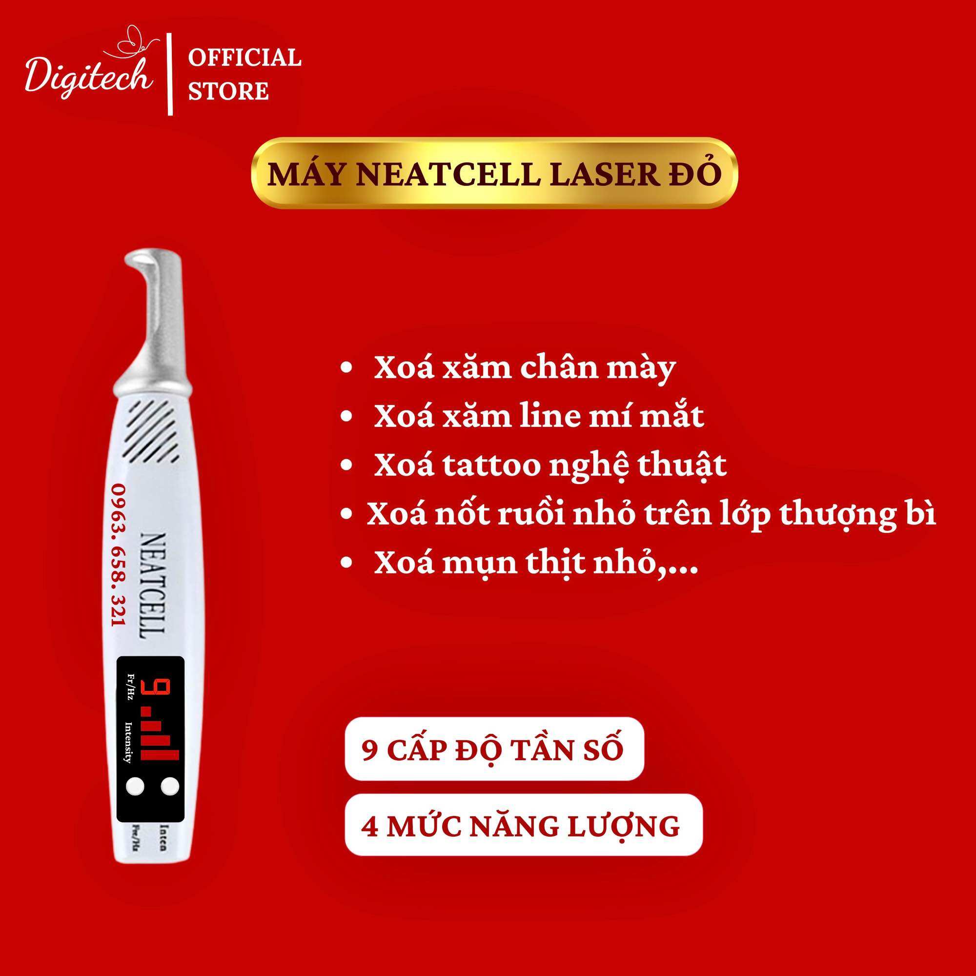 Máy xoá xăm chân mày neatcell- lazer đỏ