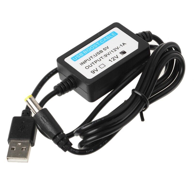 Dây cáp chuyển đổi usb dc 5v sang dc 12v kích thước 5.5x2.1mm 1a.