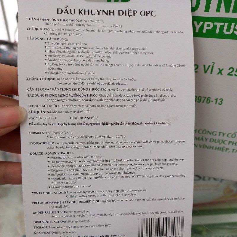 Dầu Khuynh Diệp OPC