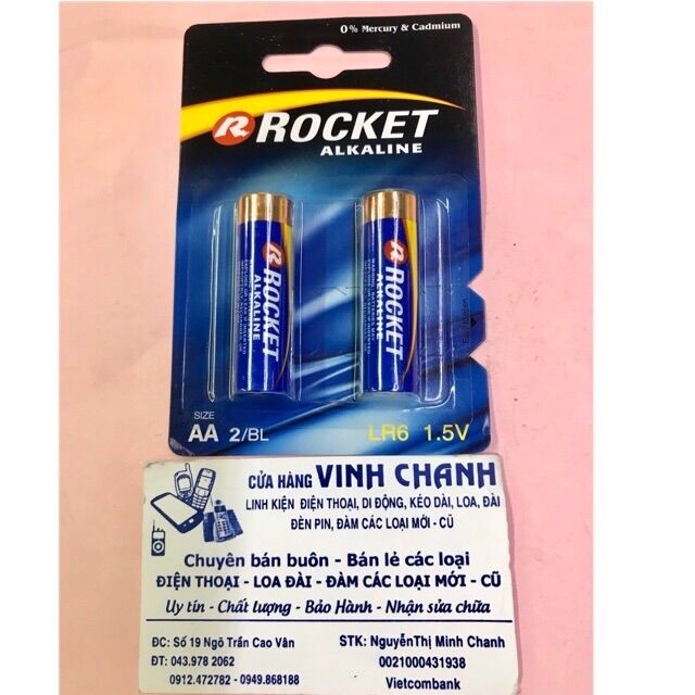 Combo 5 vỉ pin 1.5v aa rocket lr6