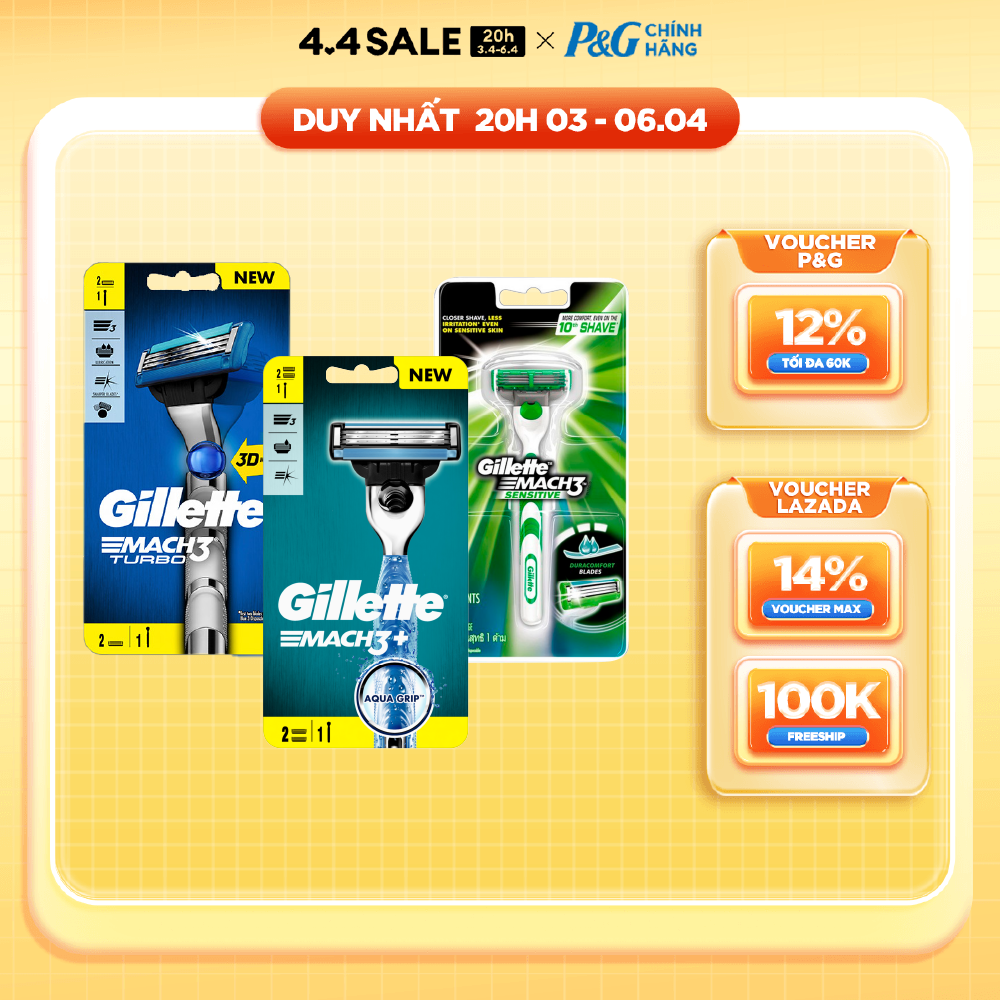 Bộ Dao Cạo Nam GILLETTE Mach3 Turbo