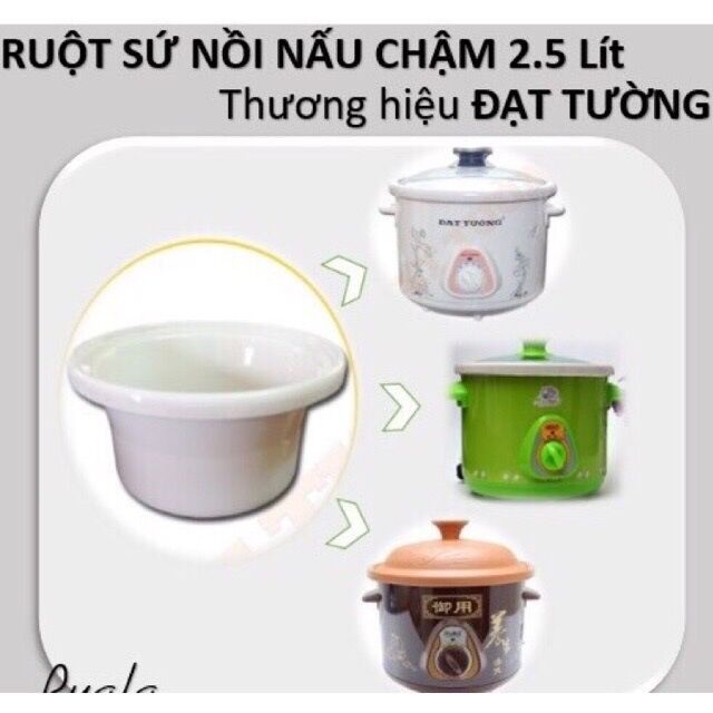 Ruột sứ thay thế - lõi sứ nồi nấu chậm đa năng 1.5l - 2.5l