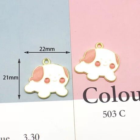 Charm bé chó kim loại làm keyring