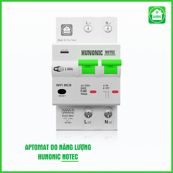 Aptomat Đo Năng Lượng 63A Hunonic Notec