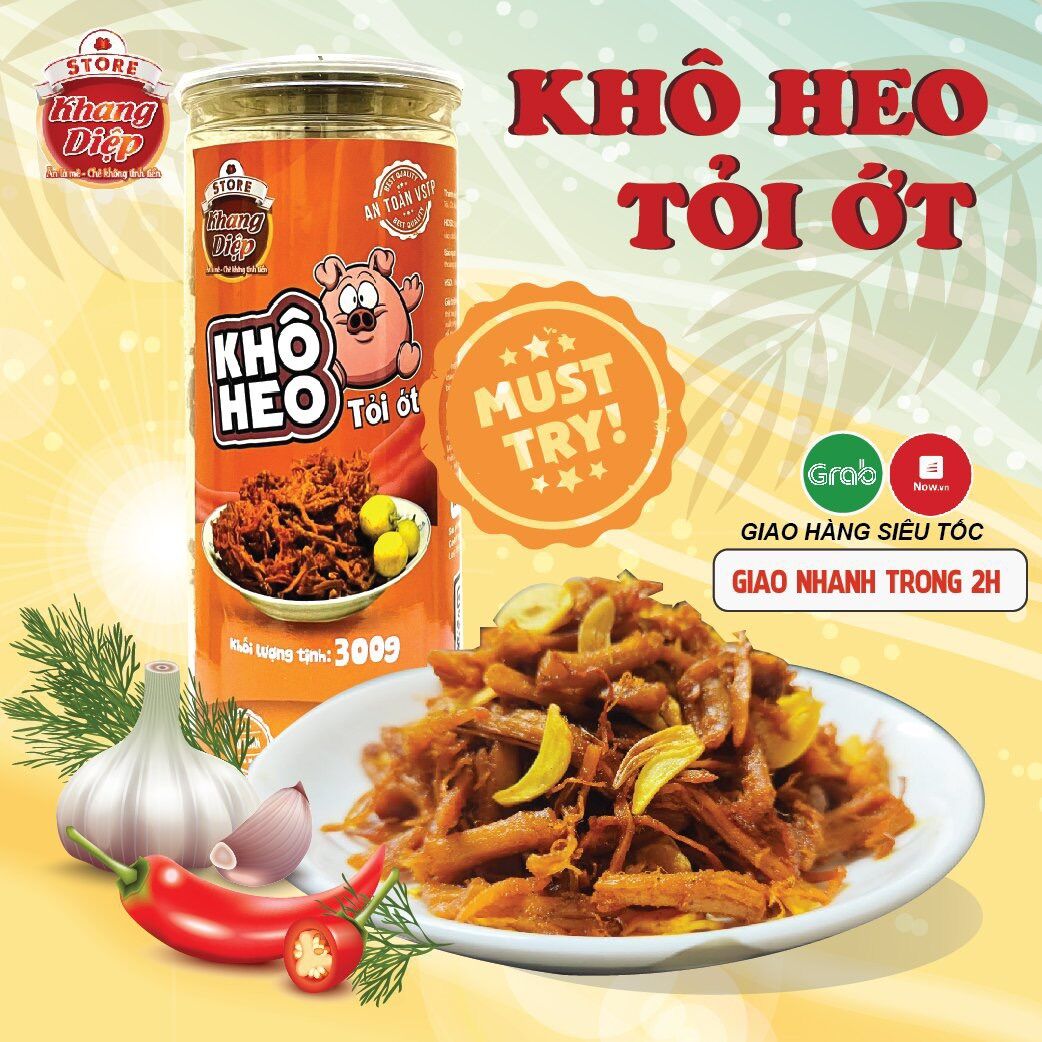 Khô heo cháy tỏi hộp 300g