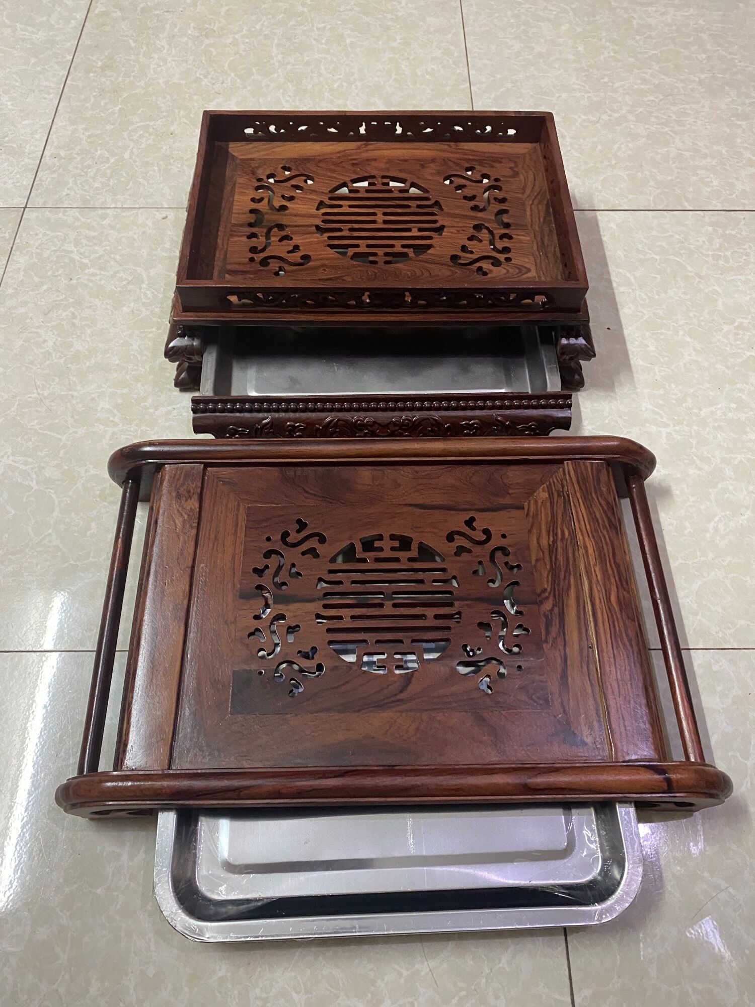 Khay trà gỗ Cẩm để bàn phòng khách