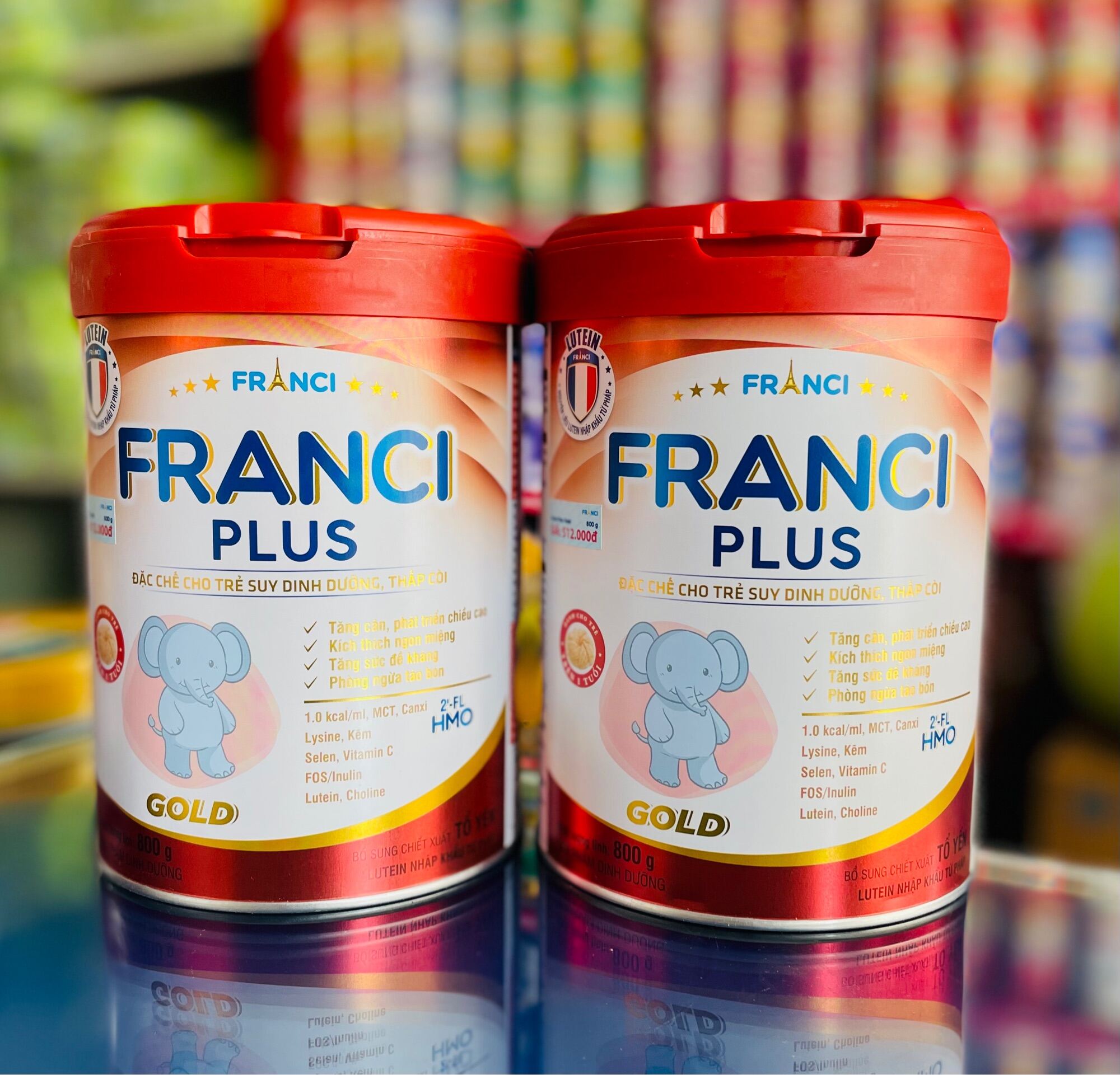 Combo 2 Lon Sữa bột Franci Plus cho trẻ nhẹ cân thấp còi 850g