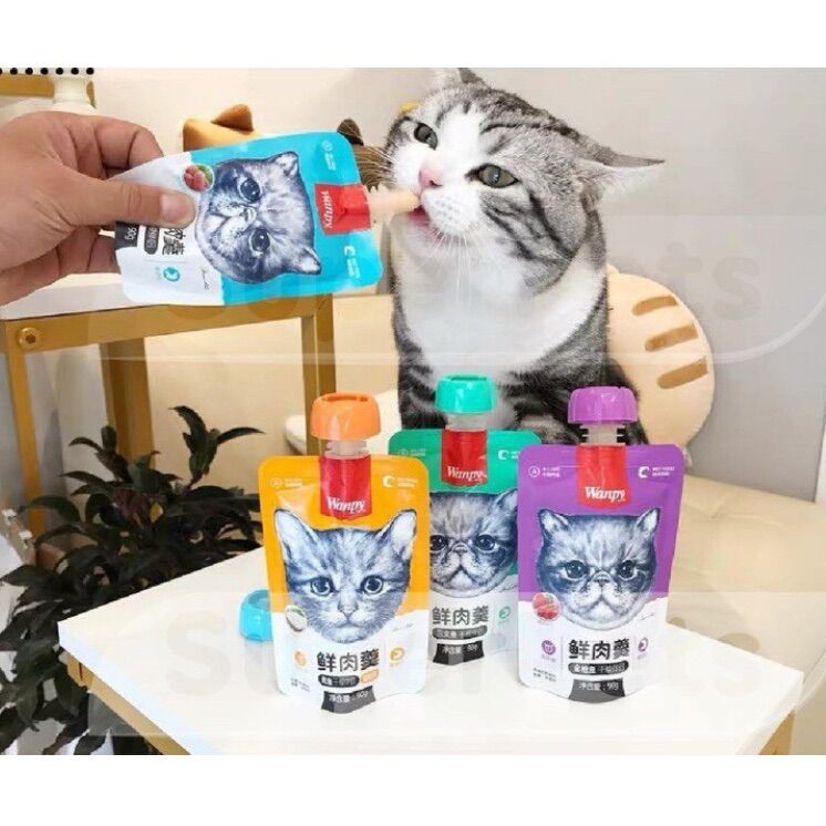 Súp thưởng ăn nhẹ cho mèo Wanpy 90g