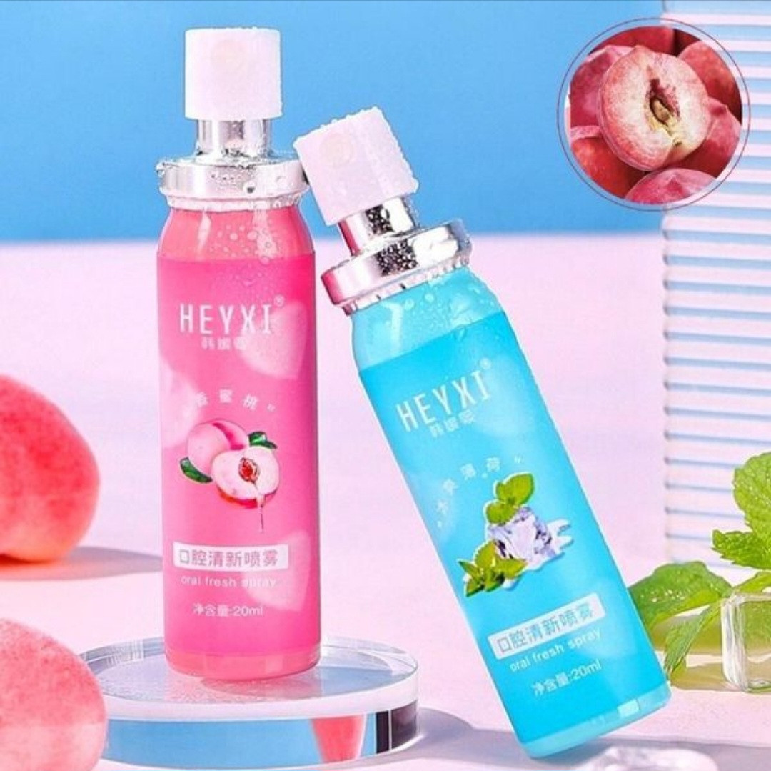 Xịt Thơm Miệng Heyxi. Xịt Thơm Miệng Hương Đào & Bạc Hà
