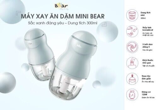 Cối thủy tinh máy xay bear 0,3l
