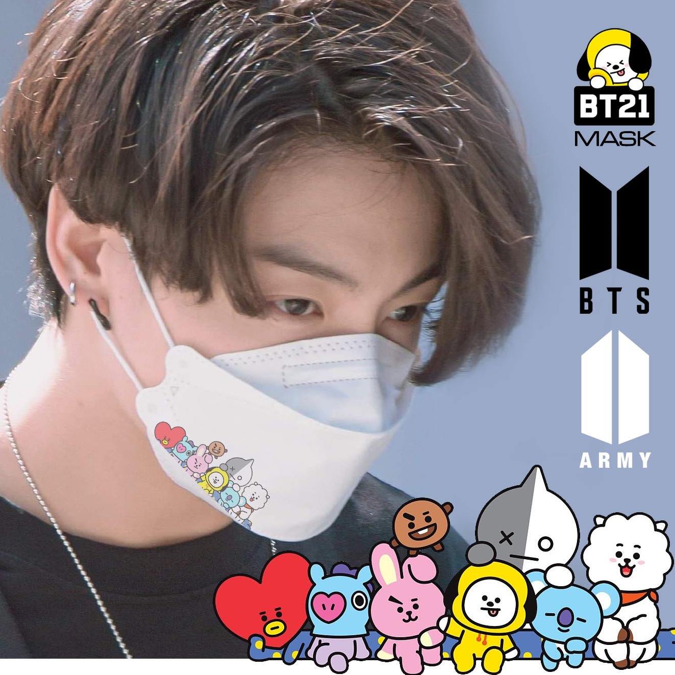 Khẩu trang KF94 BTS BT21 KPOP (10 cái)