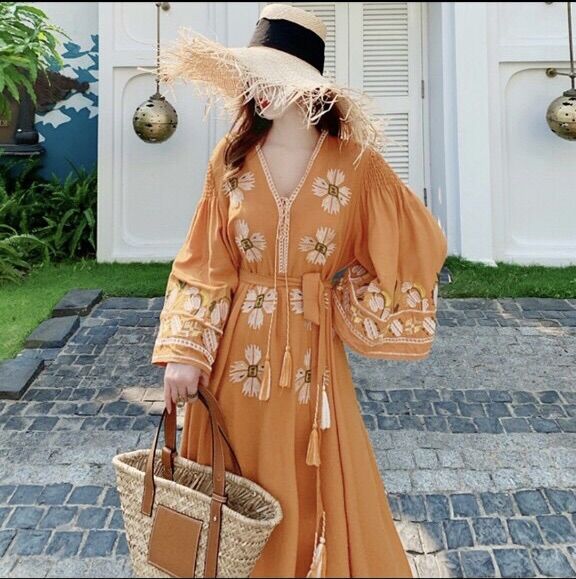Đầm Thêu Phong Cách Boho