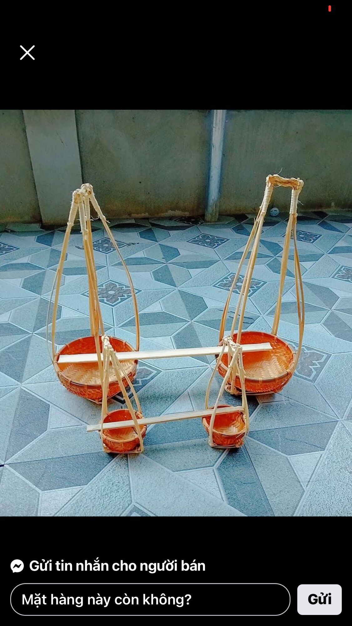 Bộ quang ghánh 2 thúng 2 quang1 ghánh đủ size
