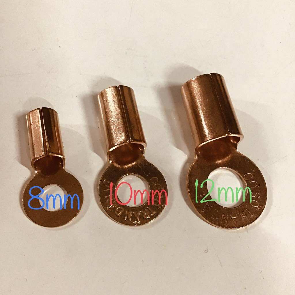 Đầu Cốt Bấm Dây Điện 8ly-10ly-12ly [ Combo 5 cái ]