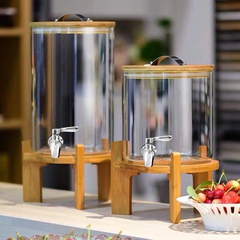 Bình nước chân gỗ có vòi 5 lít | 8 lít