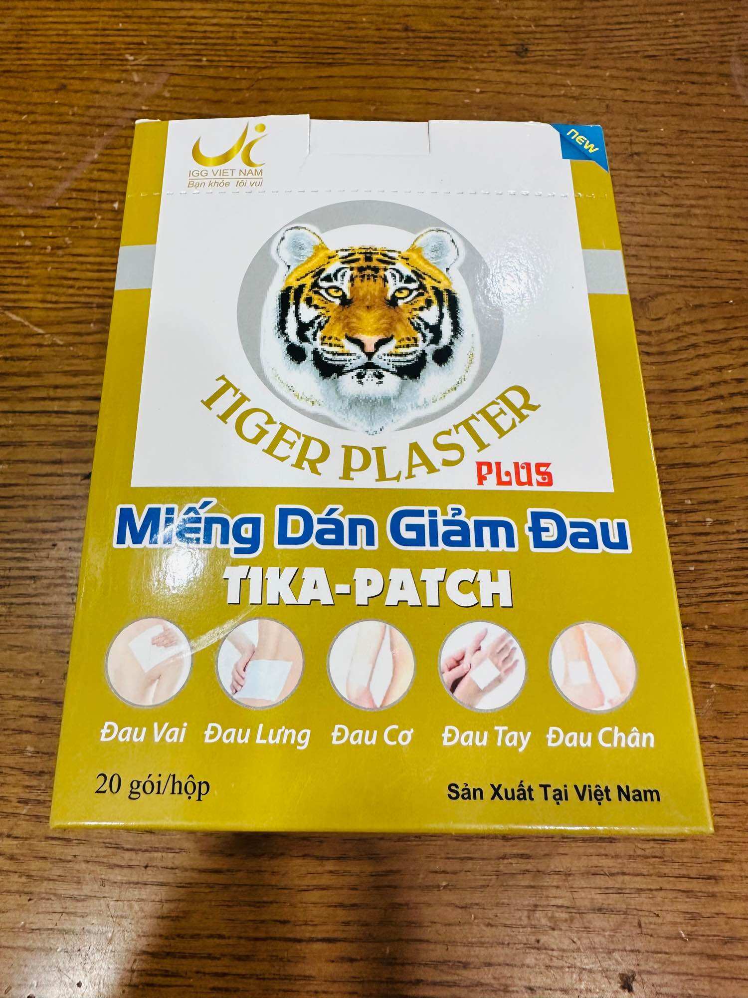 Miếng dán con hổ Tika-Patch- Giảm đau vai, đau cơ, đau lưng