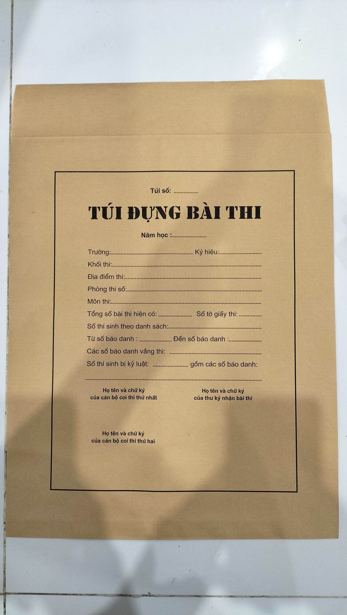 Túi đựng bài thi (50 cái) kt 31*42.5