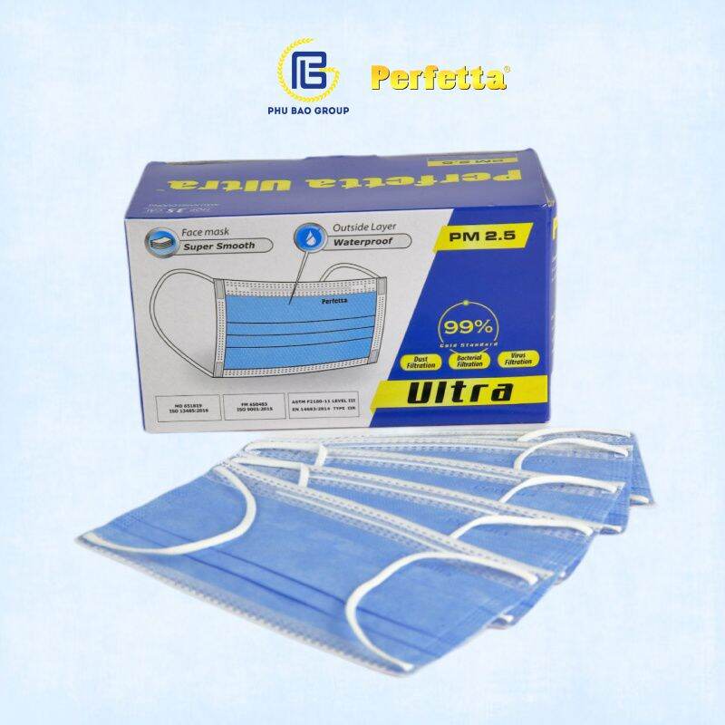 [Bịch 10 cái] Khẩu trang kháng khuẩn Perfetta Ultra 4 lớp