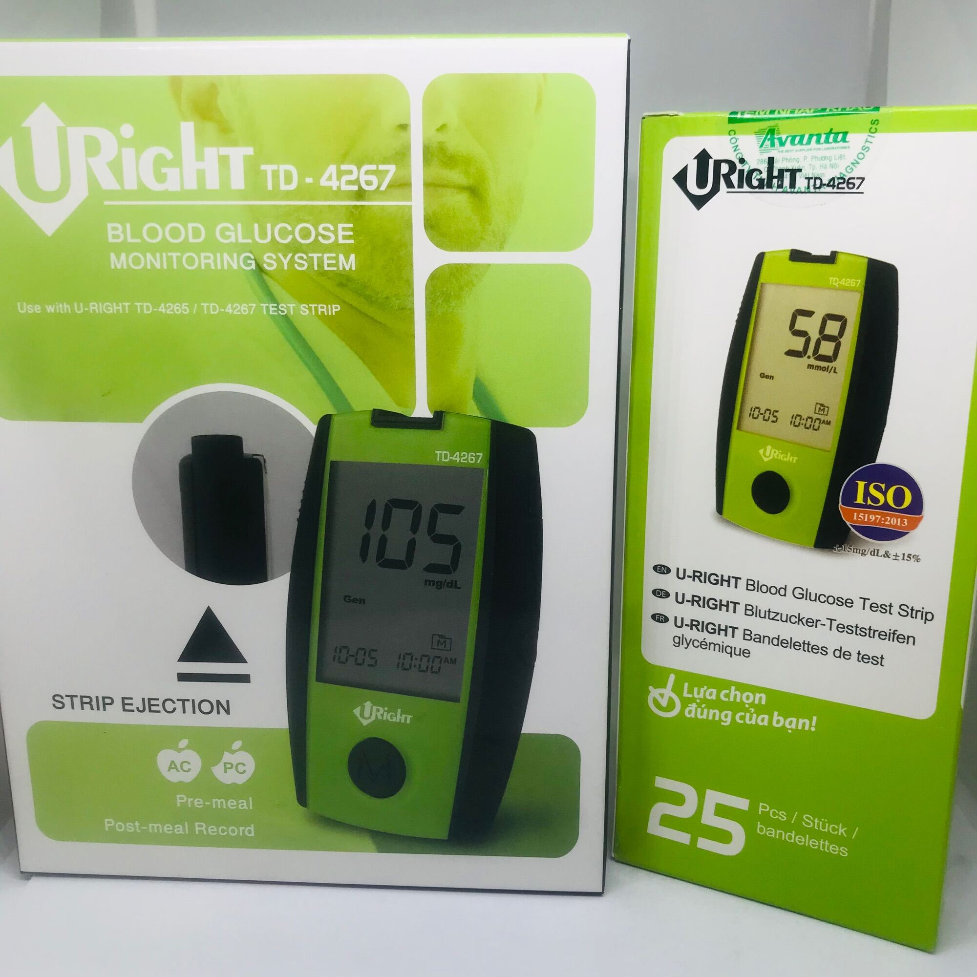 Máy đo đường huyết Uright TD-4267 + Tặng kèm 25 que thử