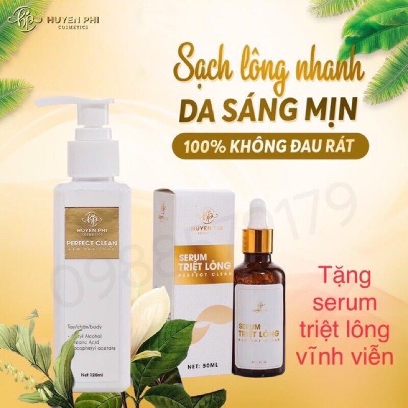 Combo Kem tẩy lông Huyền Phi + serum Triệt Sạch Các Loại Lông Hàng Chĩnh Hãng
