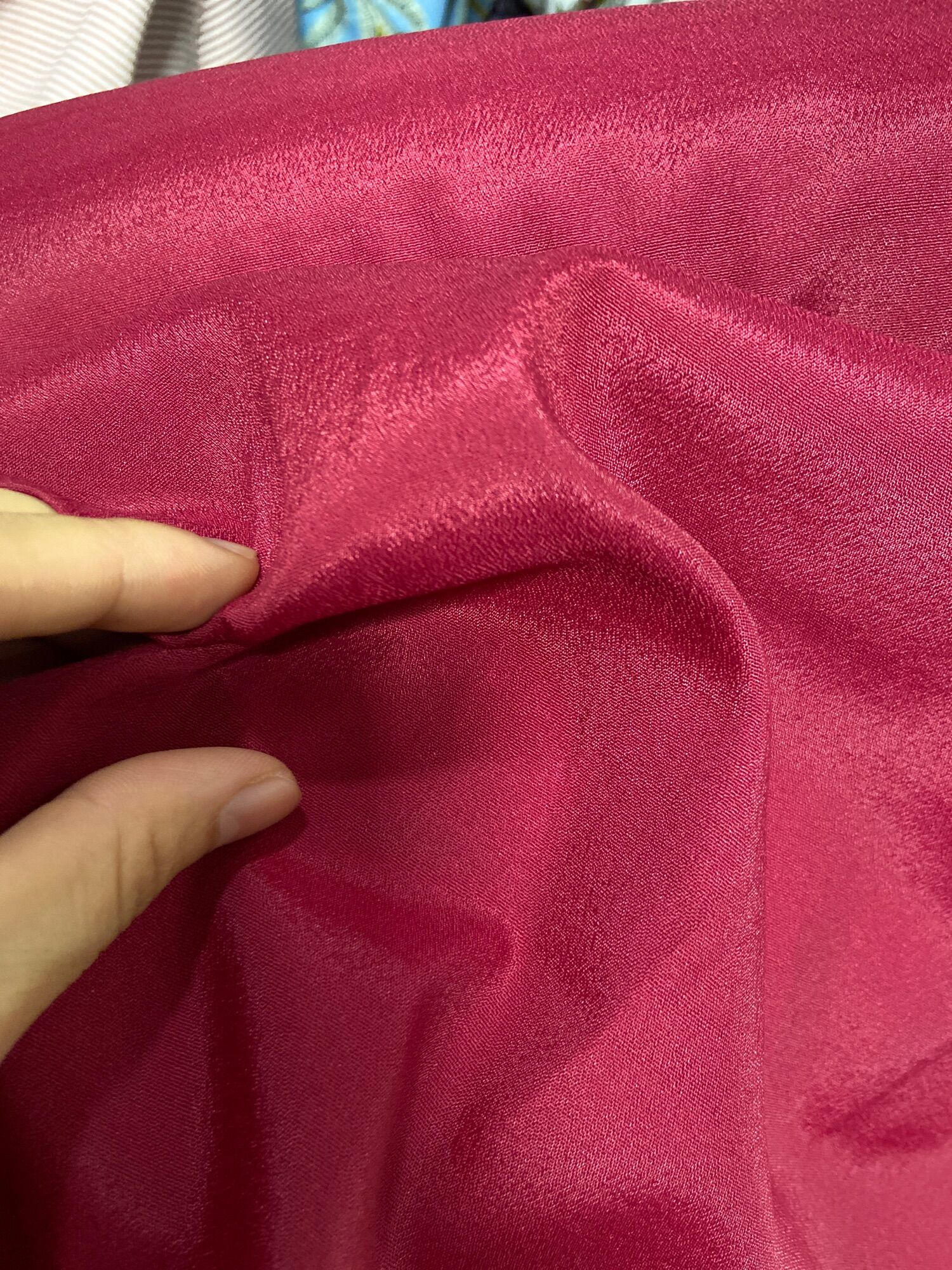 2m vải cát màu mận giản nhẹ khổ 1m5