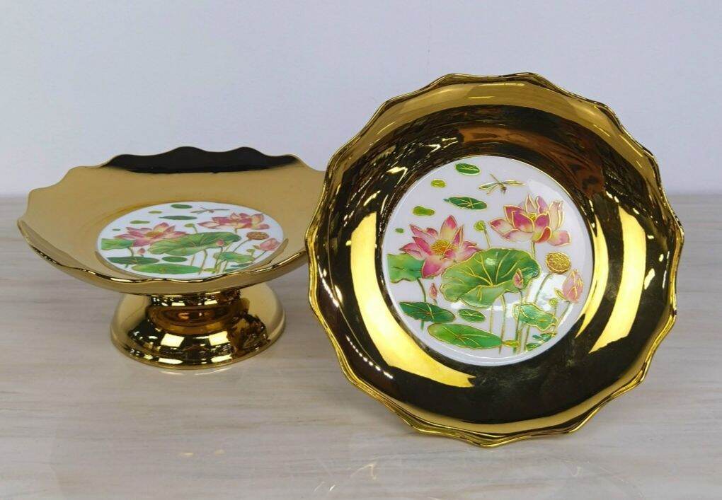 Bộ thờ cúng lư hương bát nhang bình hoa đĩa trái cây bộ áng chung ly đại bi chung nước muối gạo