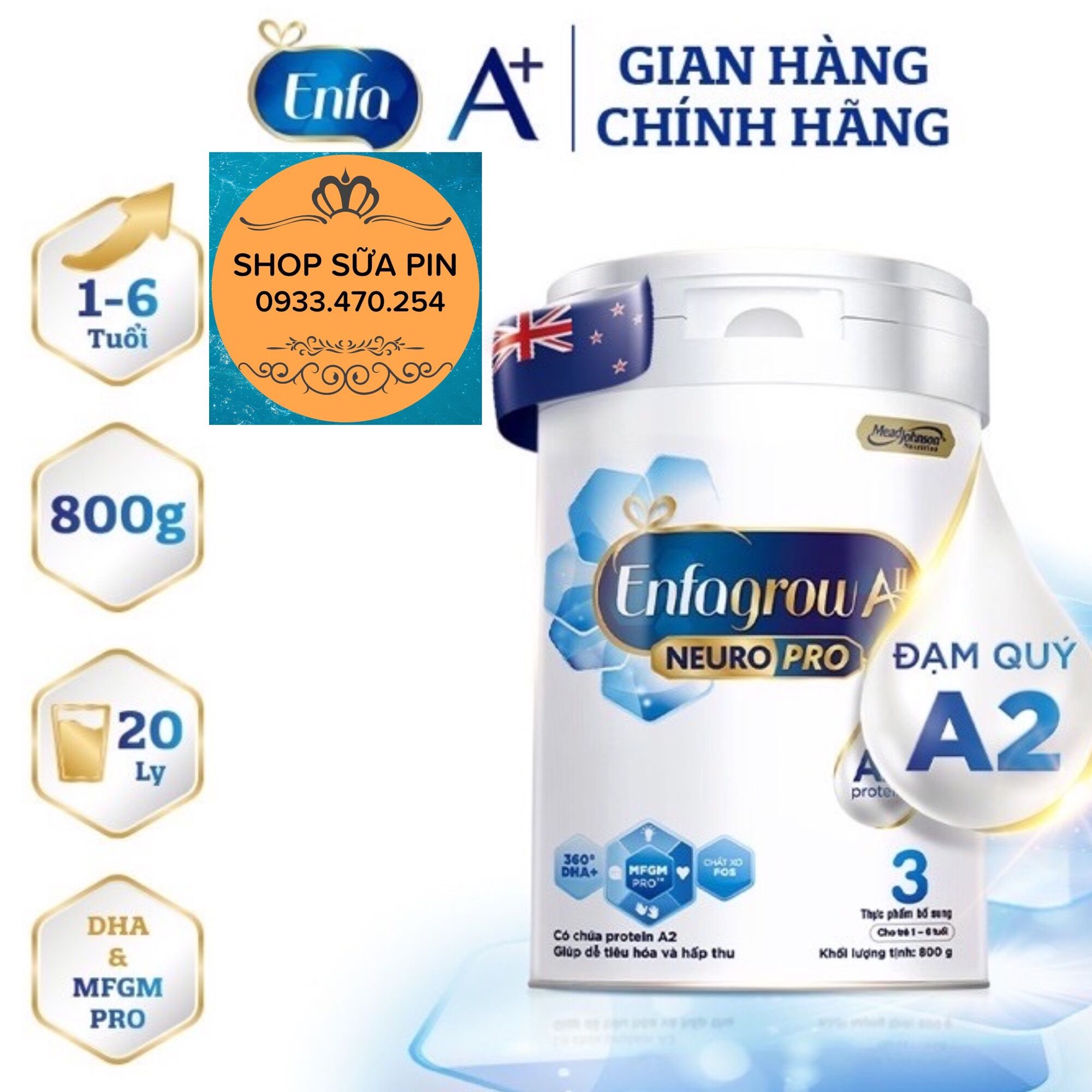 Sữa bột Enfagrow A2 neuropro số 3 800g