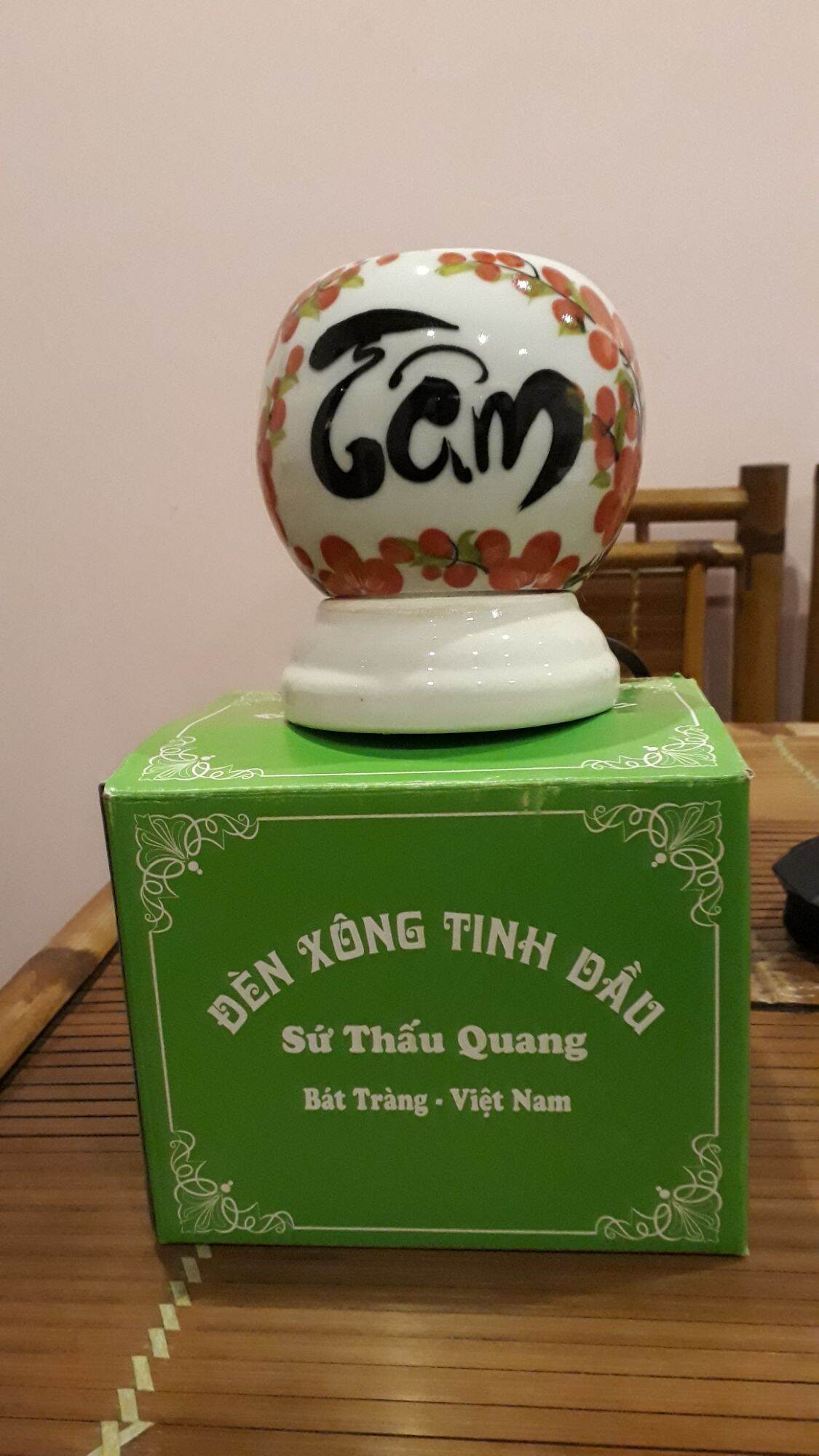 Đèn xông tinh dầu sứ thấu quang Bát Tràng, cỡ nhỏ
