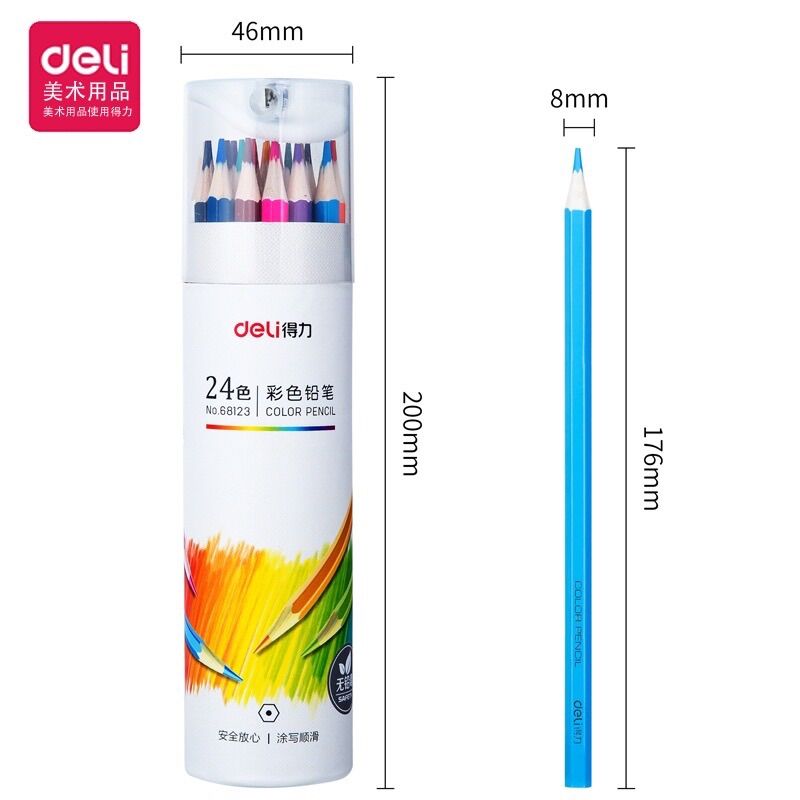 Bút chì màu cốc deli 24/36/48 màu kèm gọt
