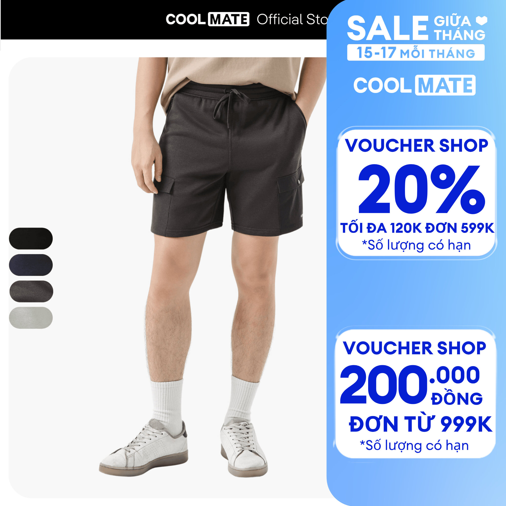 [OUTLET - KHÔNG ĐỔI TRẢ]Quần Shorts nam Daily Casual chống nhăn hạn chế xù lông - Coolmate