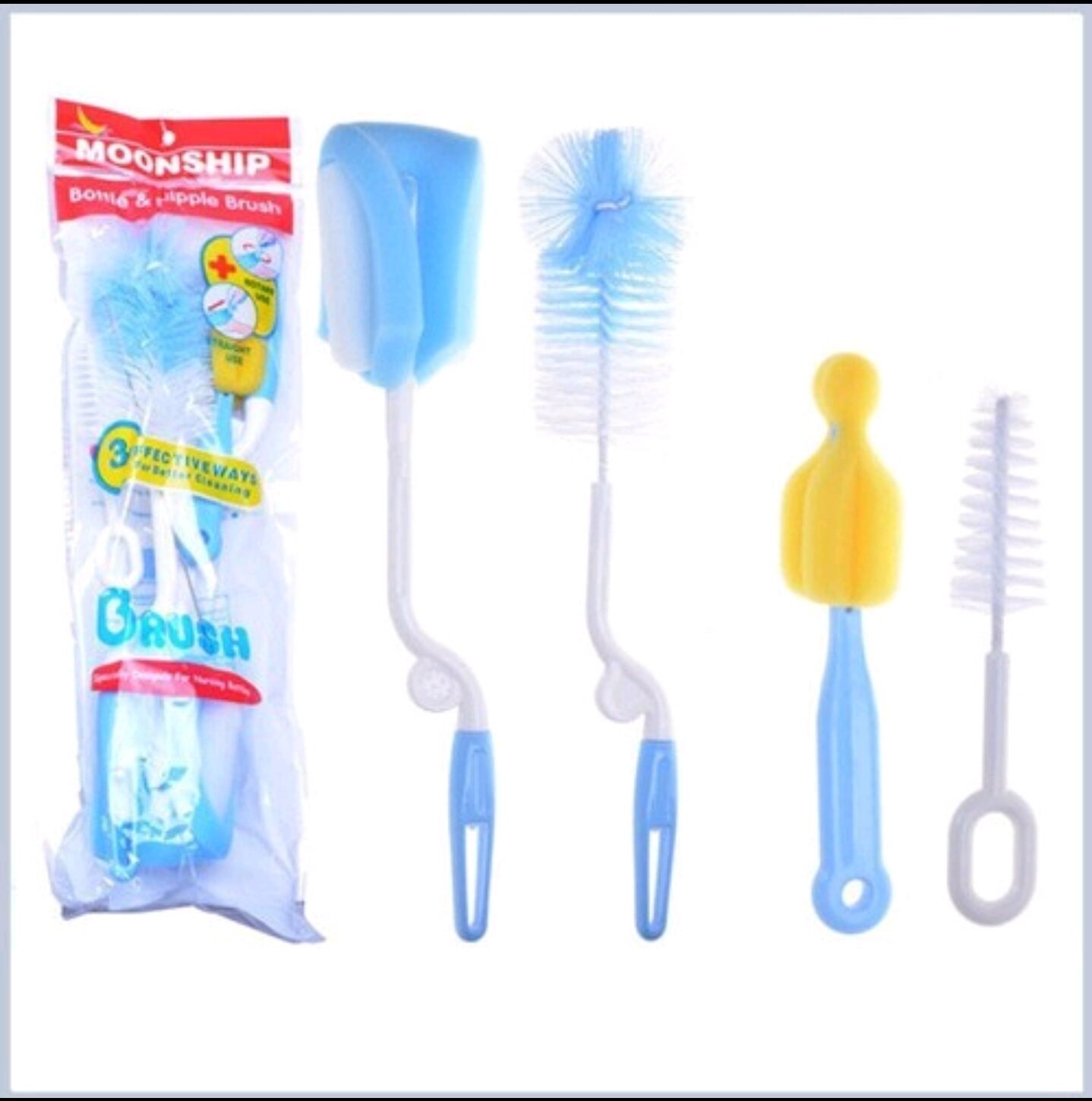 Bộ cọ rửa bình sữa và núm ty 4 món cho bé yêu
