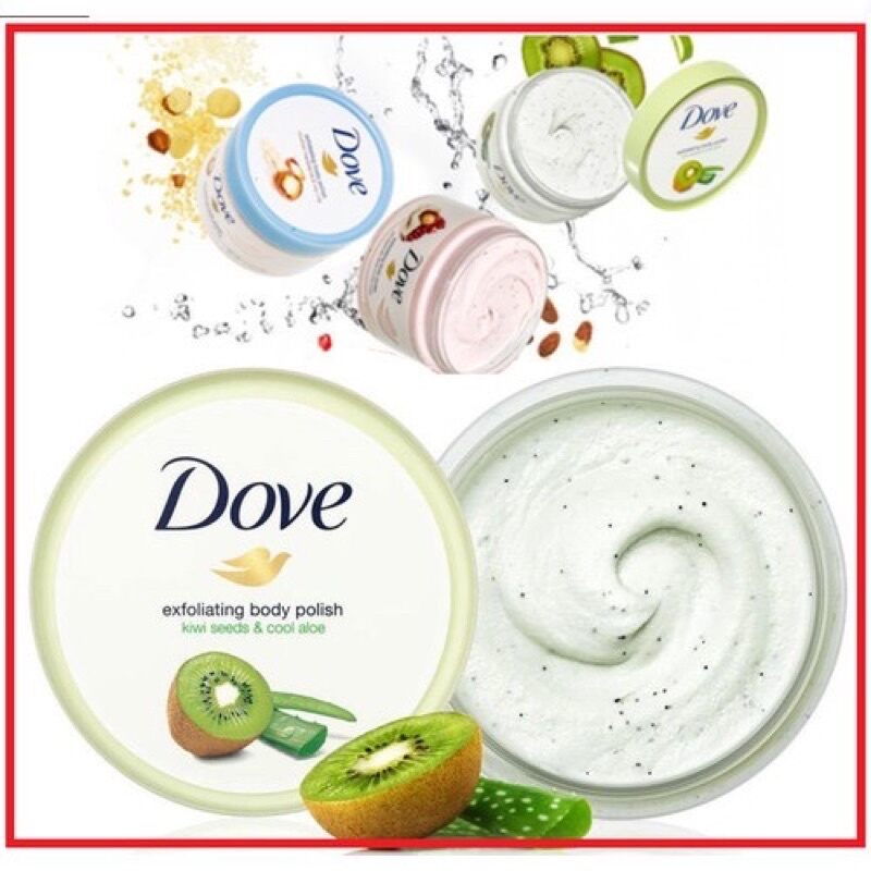 Tẩy da chết body DOVE dưỡng trắng da cấp ẩm 225ml
