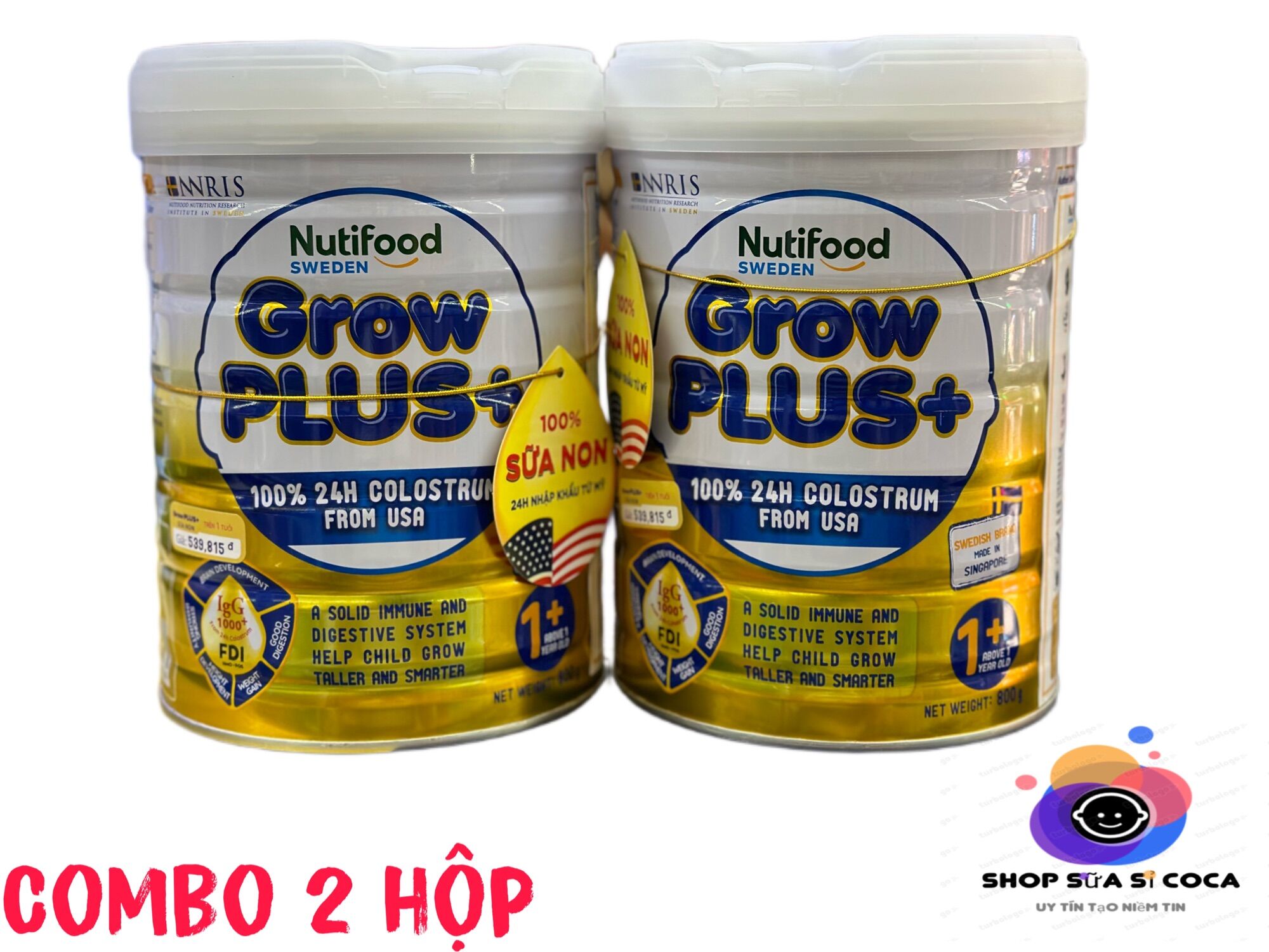 Combo 2 hộp Growplus Vàng 1+ 800gr sữa non Nutifood [date 2026]
