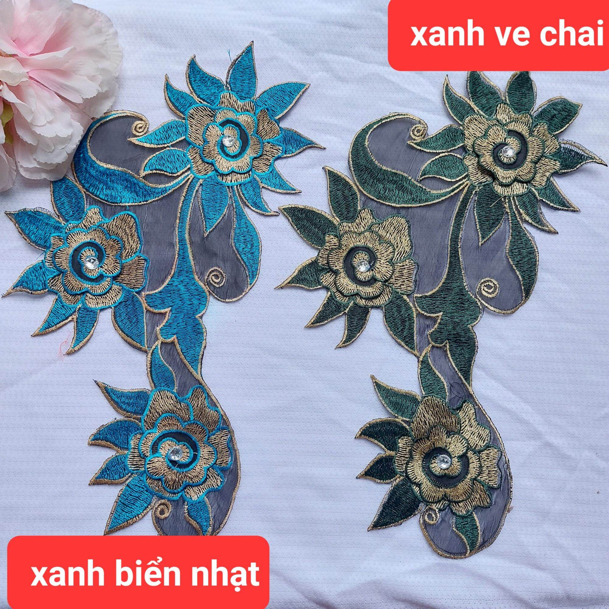 miếng hoa thêu đắp áo nhiều màu (R33)