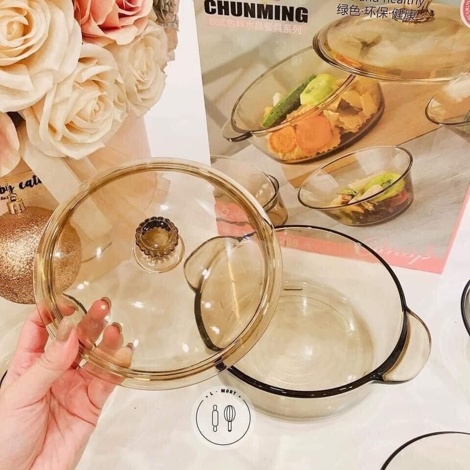 #combo bộ 5 món thố & bát thuỷ tinh chịu nhiệt