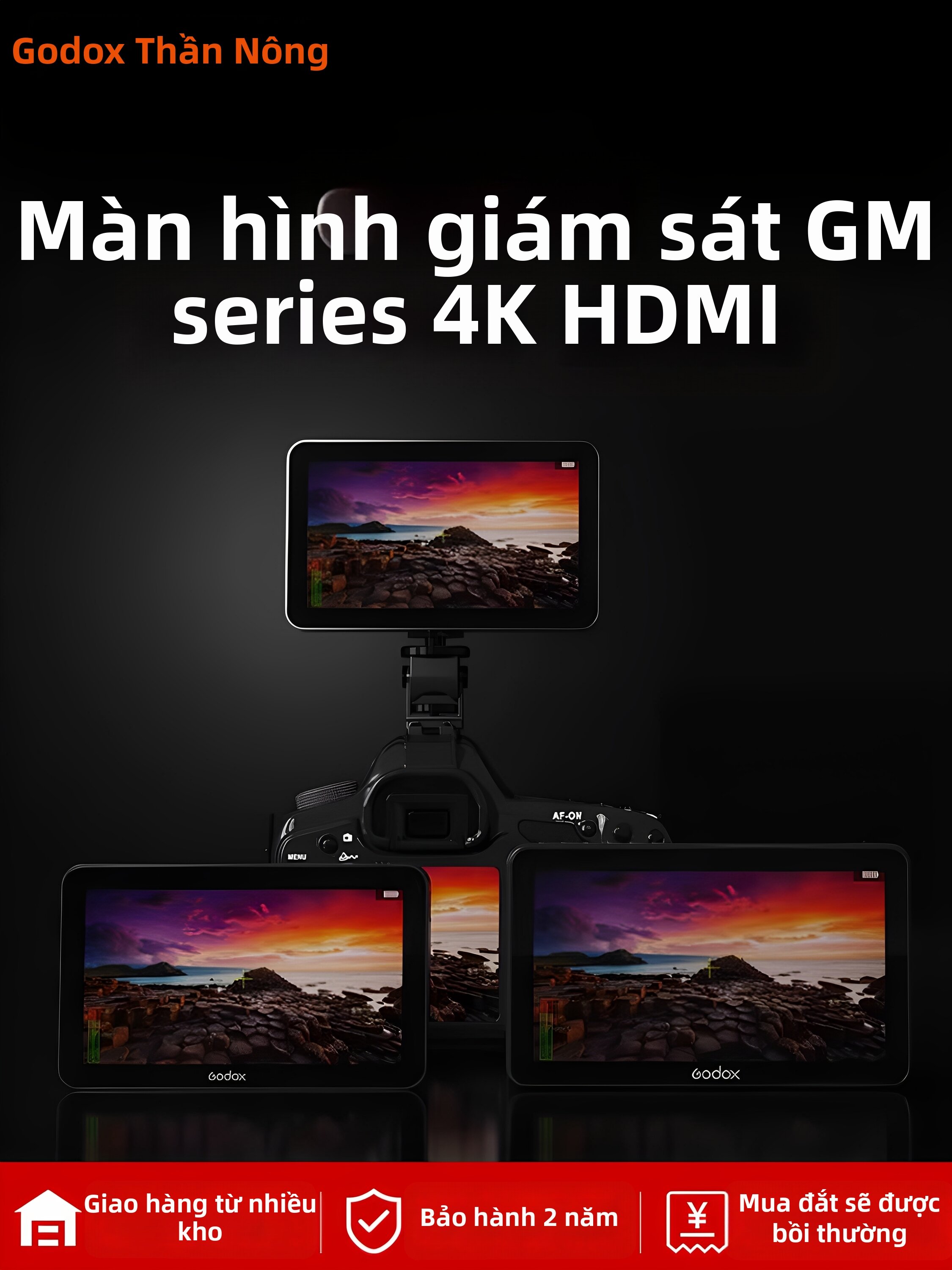 Godox | 4K Touchscreen HD External Monitor 5.5inch Giá 9,790,000 Đồng*Miễn phí vận chuyển