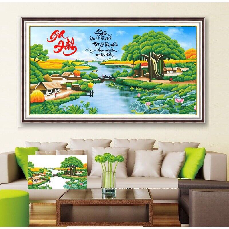 Tranh đính đá Gia đình LV530 - tranh chưa đính đá