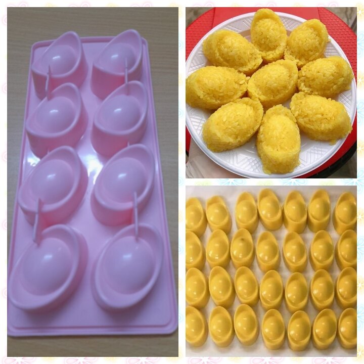Khuôn khay 8 thỏi vàng 6 cm làm thạch rau câu, bánh da lợn
