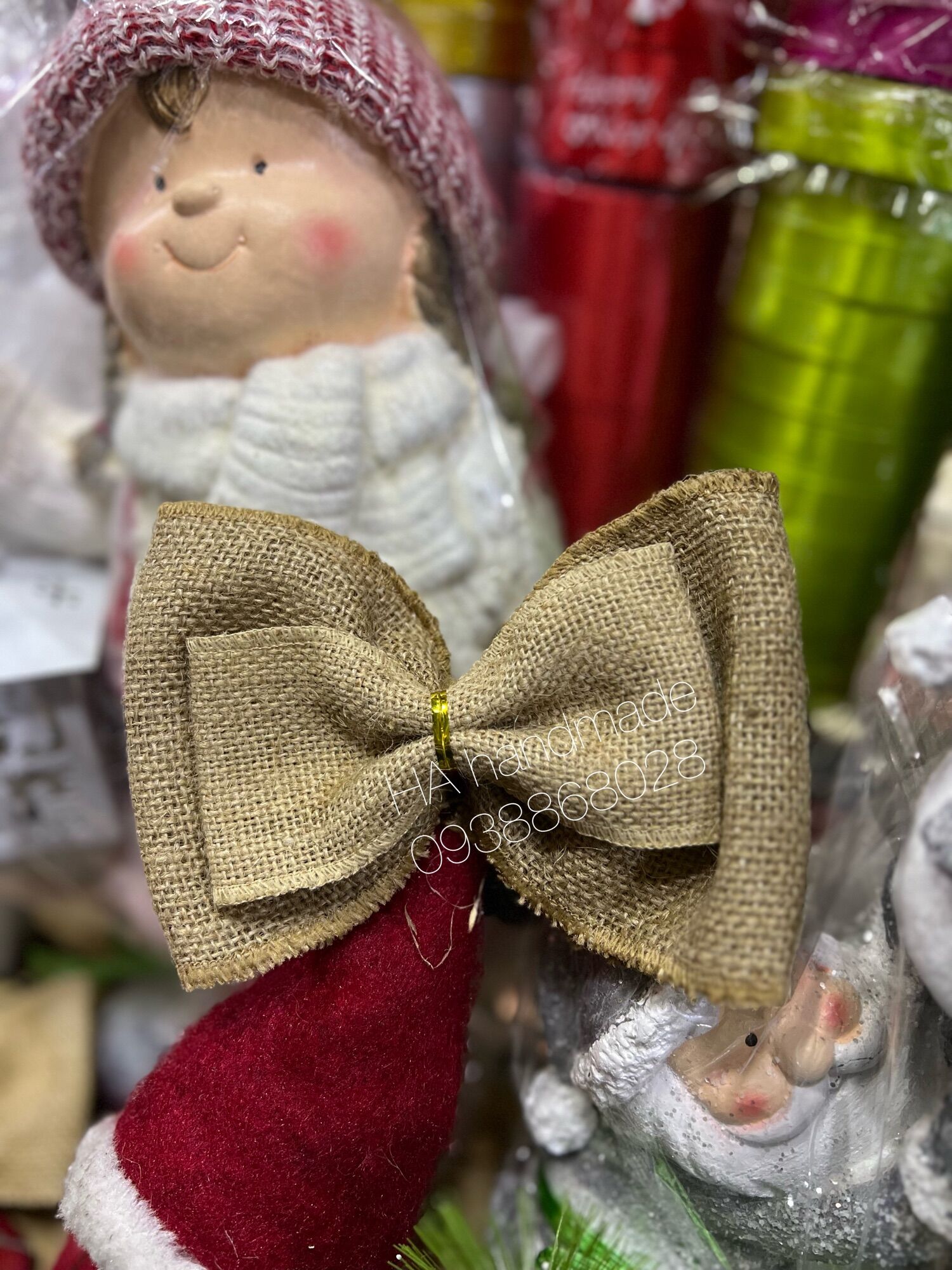 Nơ vải bố trang trí cây thông noel