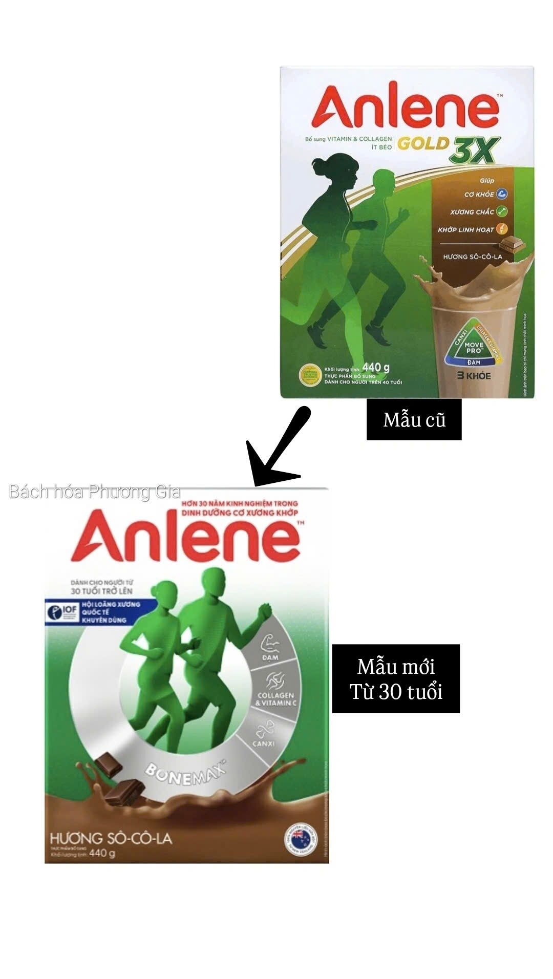 Sữa anlene gold movepro hương sô 440g 40 tuổi