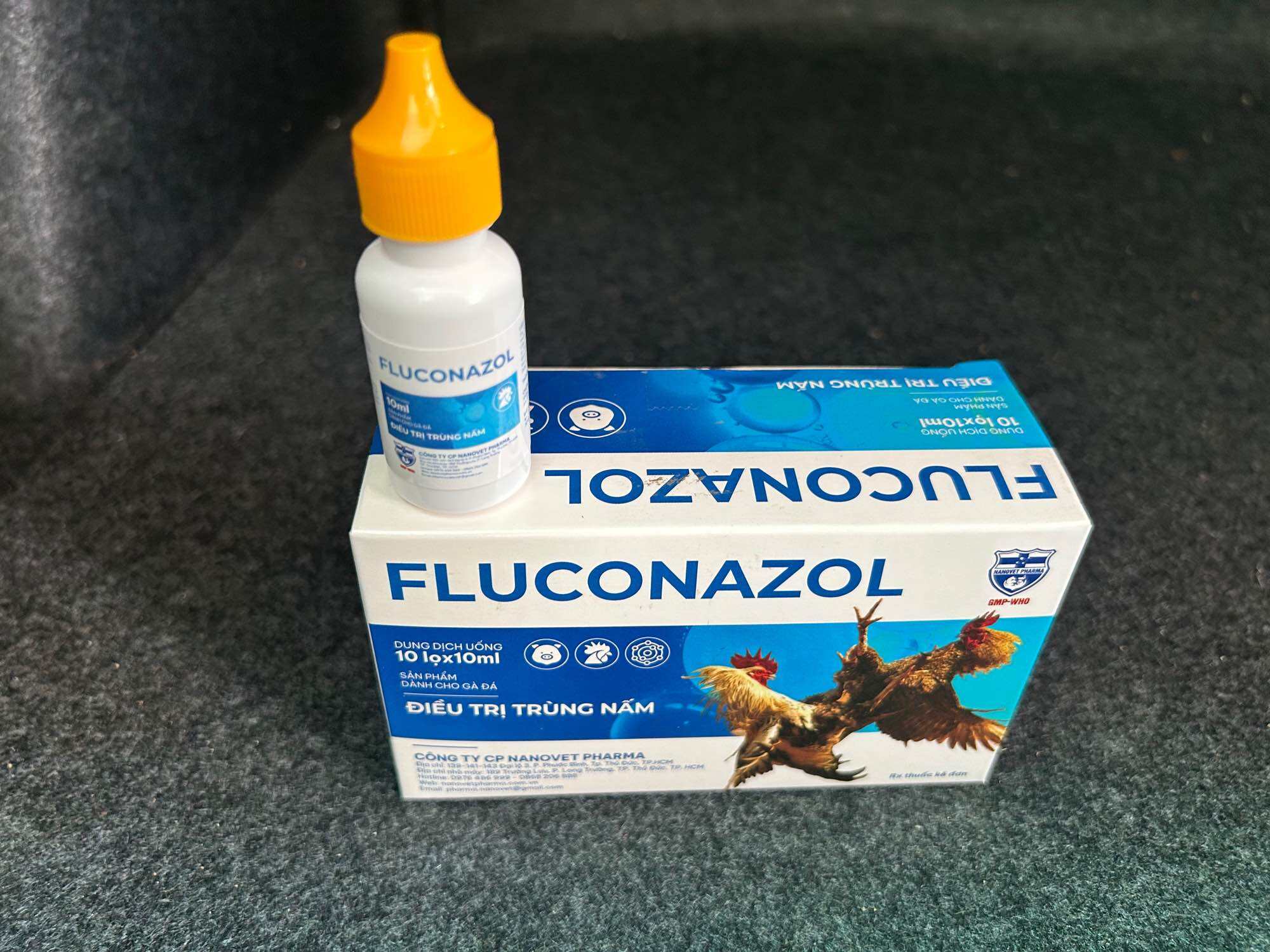 NANOVET PHARMA 5 LỌ FLUCONAZOL 10ML dành cho gà đá chim cảnh thú cưng giúp loại bỏ nấm diều nấm phổi