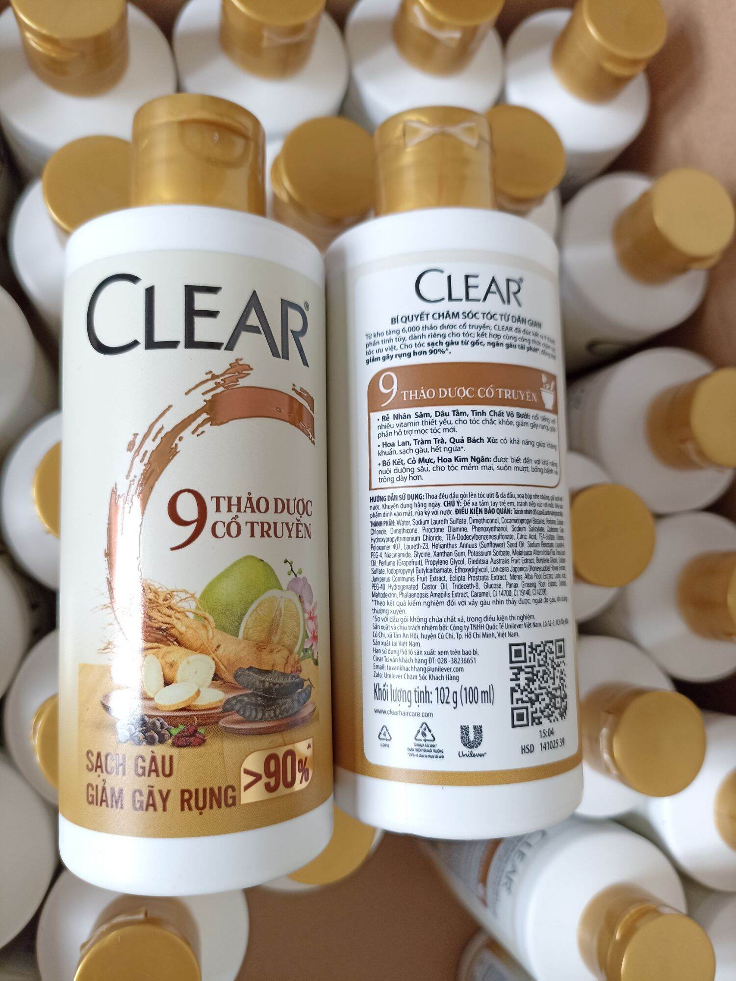 Combo 5 chai Dầu gội Clear thảo dược 100ml hàng tặng