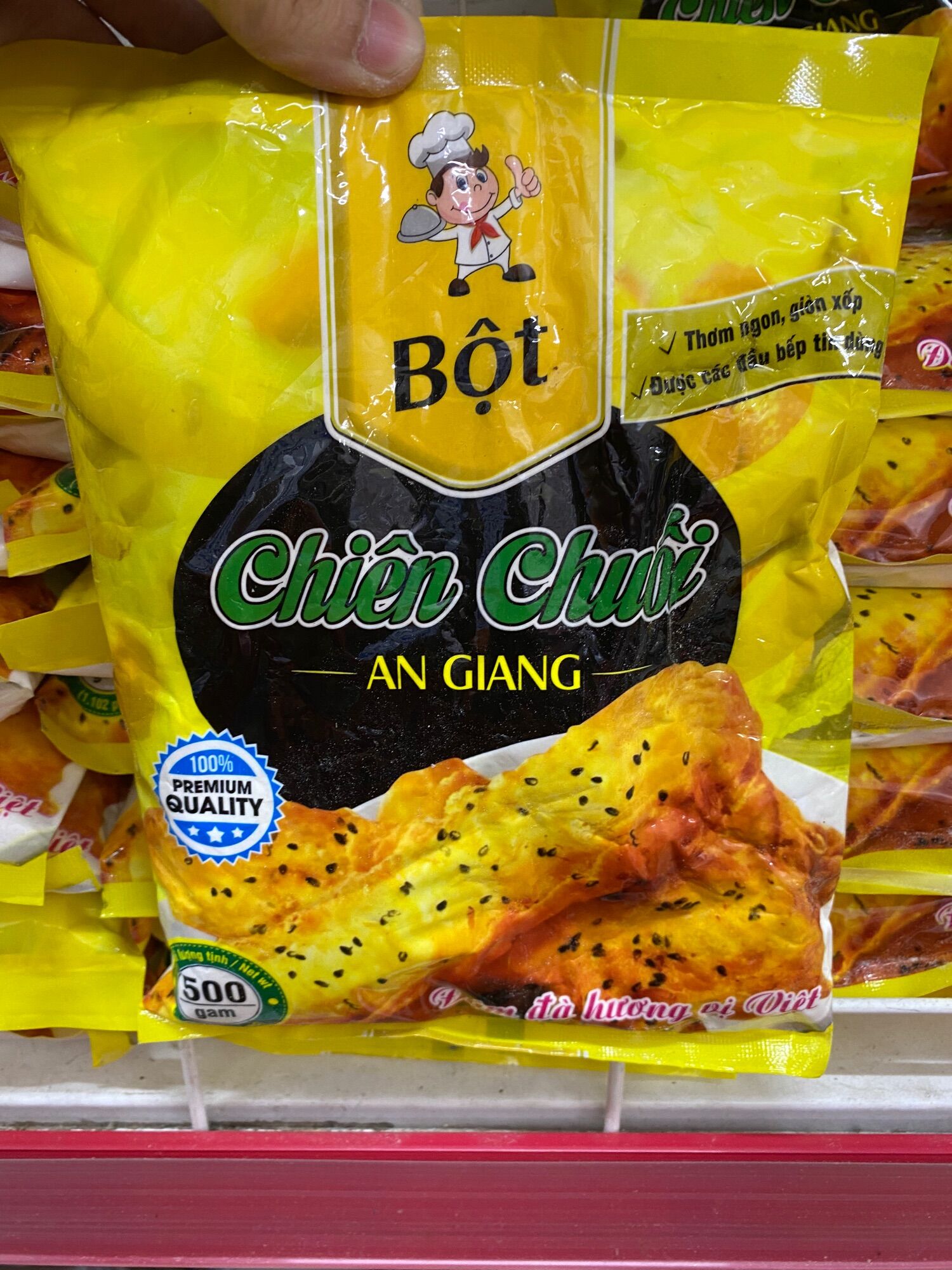 Bột chiên chuối thơm ngon đóng gói 500g