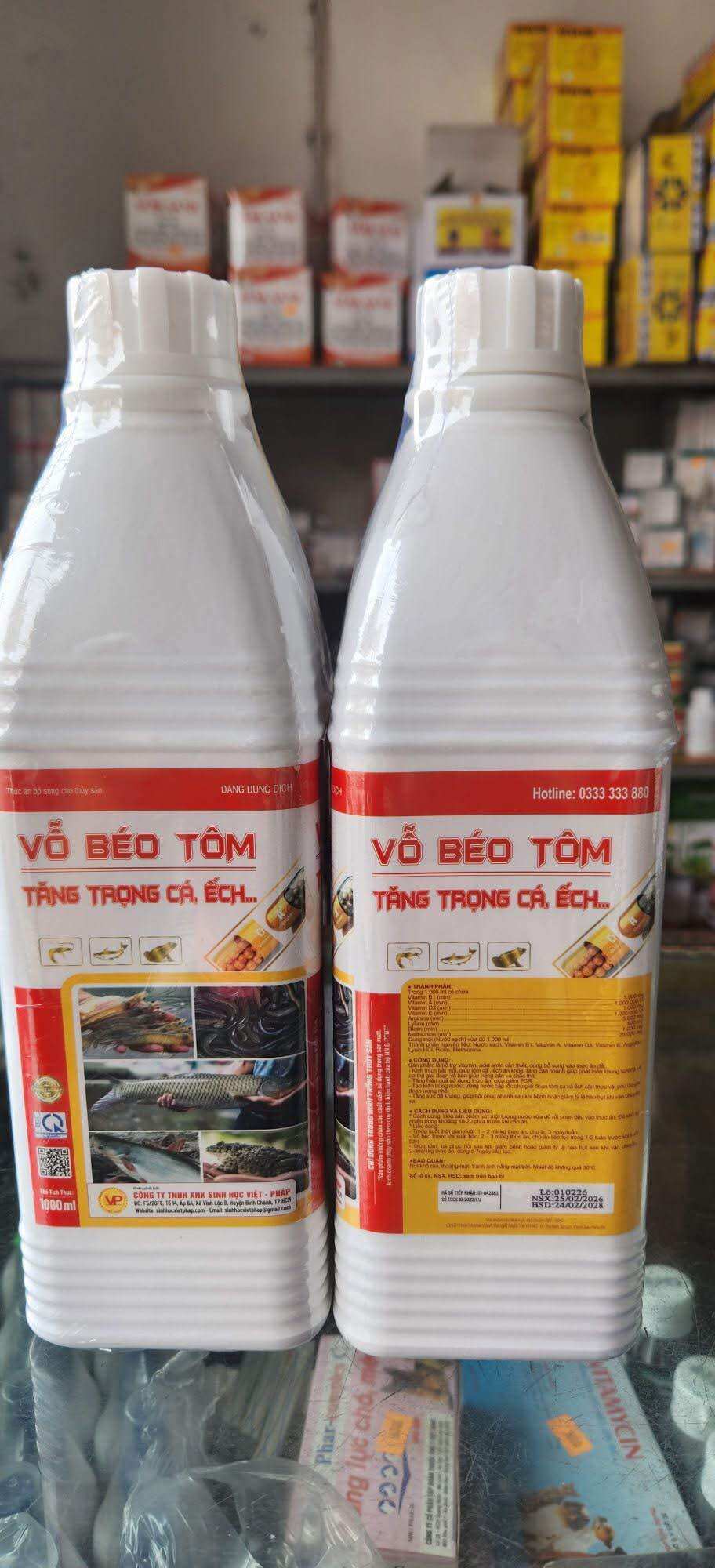 vỗ béo tôm cá ếch, tăng trọng tôm cá ếch cty Việt Pháp, dùng cho thuỷ sản chất lượng cao
