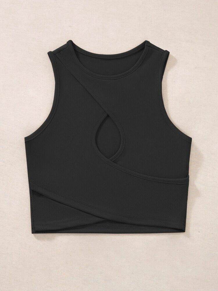 Áo croptop cổ tròn sát nách đan chéo 12